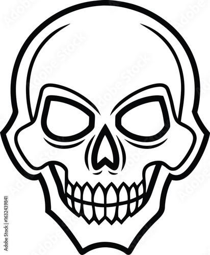 gothic metal skull silhouette vector design