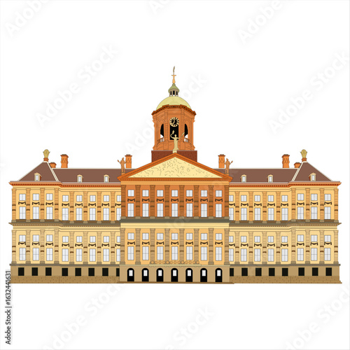 Dutch Baroque architecture vector art