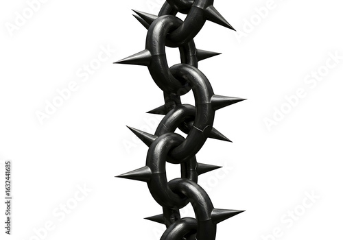 Gothic spiked chain links on a clean white background.