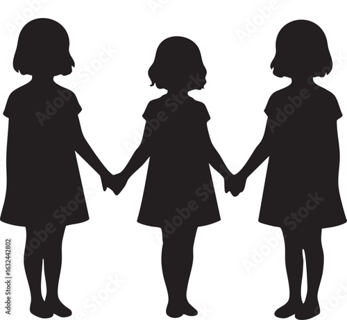 Three Girls Holding Hands