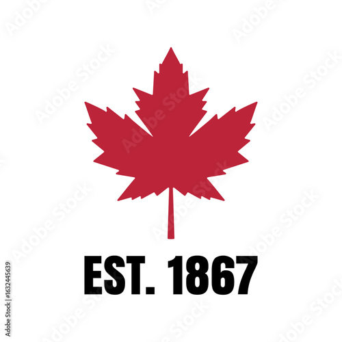 Canadian Maple Leaf Established 1867 Graphic