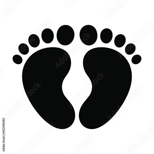 Flat heartbeat line merging into heart and baby feet for childbirth and family wellness vector symbol