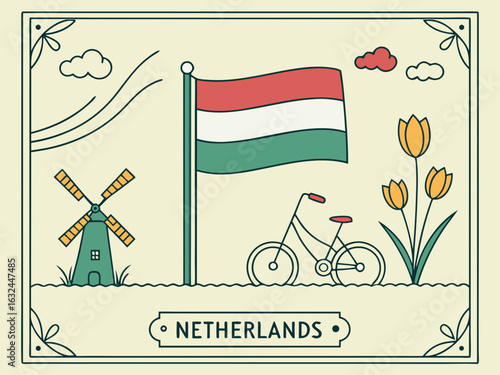 Netherlands flag, National Netherlands flag. Vector illustration. High quality