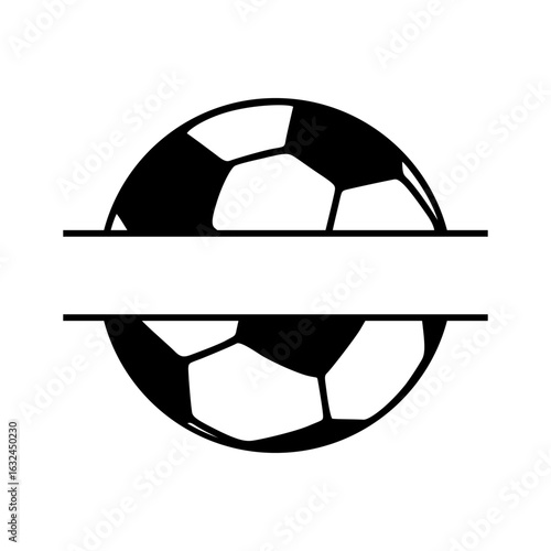 Split Monogram Soccer Ball Vector Design 