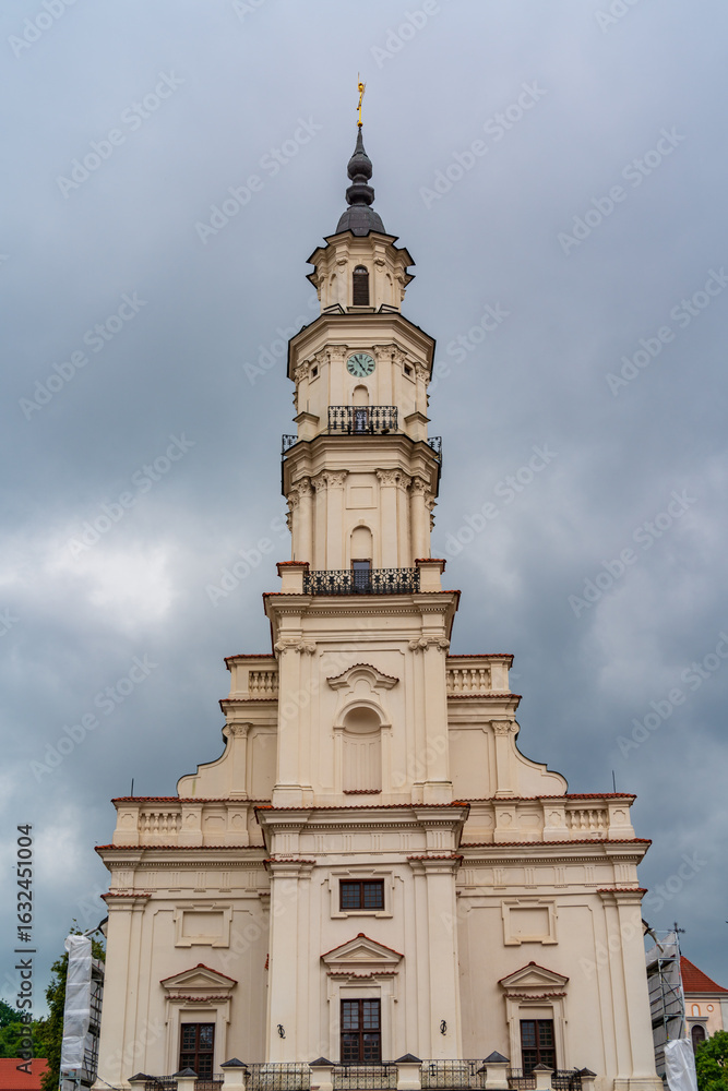 Fototapeta premium Town Hall of Kaunas at the Rotuses Square in Kaunas, Lithuania