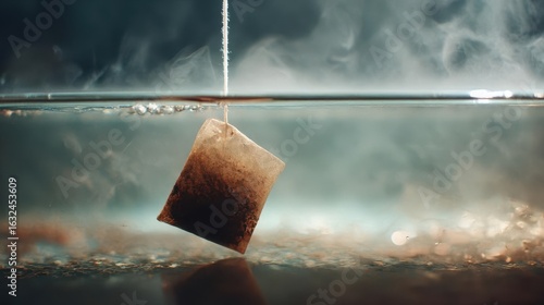 Steeping Tea Bag in Hot Water