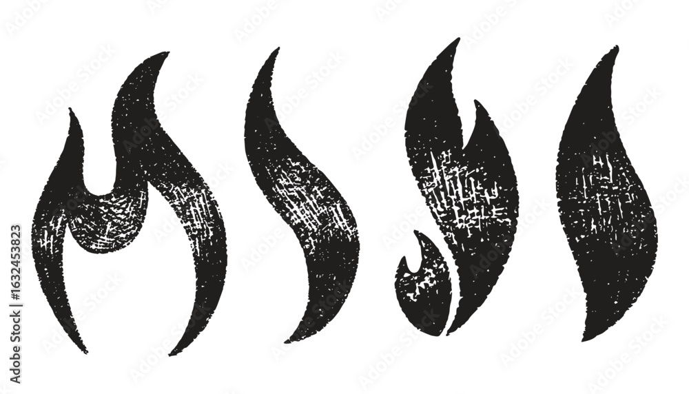 Obraz premium Simple vector flame icons in flat style 