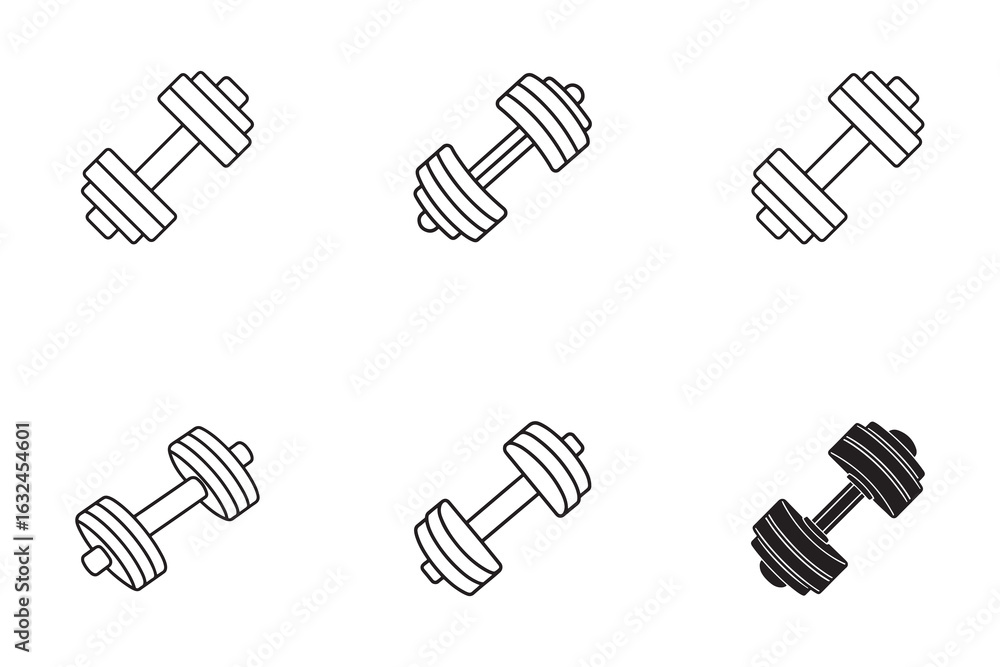 Fototapeta premium Fitness Concept with Dumbbell Illustrations Representing Gym Equipment for Strength Training and Weightlifting Workouts for a Healthy Lifestyle
