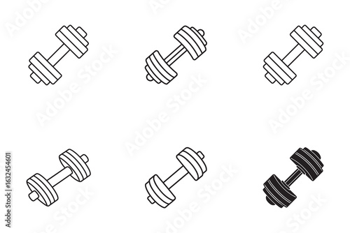Fitness Concept with Dumbbell Illustrations Representing Gym Equipment for Strength Training and Weightlifting Workouts for a Healthy Lifestyle