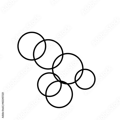  overlapping circular bubble rings