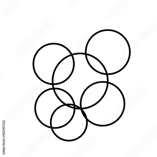  overlapping circular bubble rings