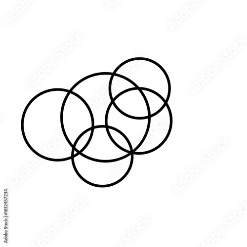  overlapping circular bubble rings