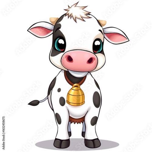 Cow with bell on neck