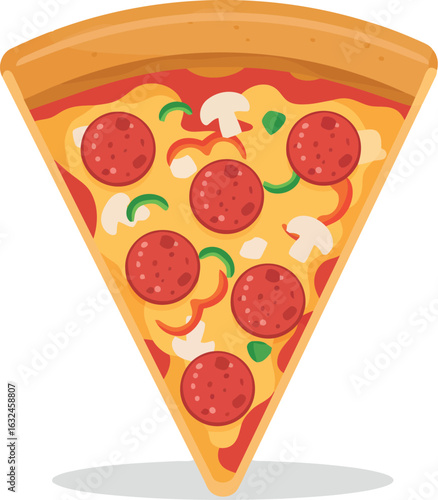 Pepperoni pizza slice vector art