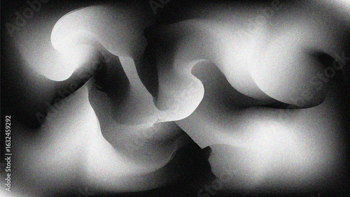 Halftone Grain Texture with Abstract Waves and Noise Glitch – Vector Illustration