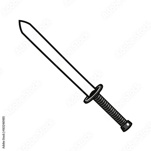 Graphic icon of a traditional Chinese Jian sword for martial arts or fantasy