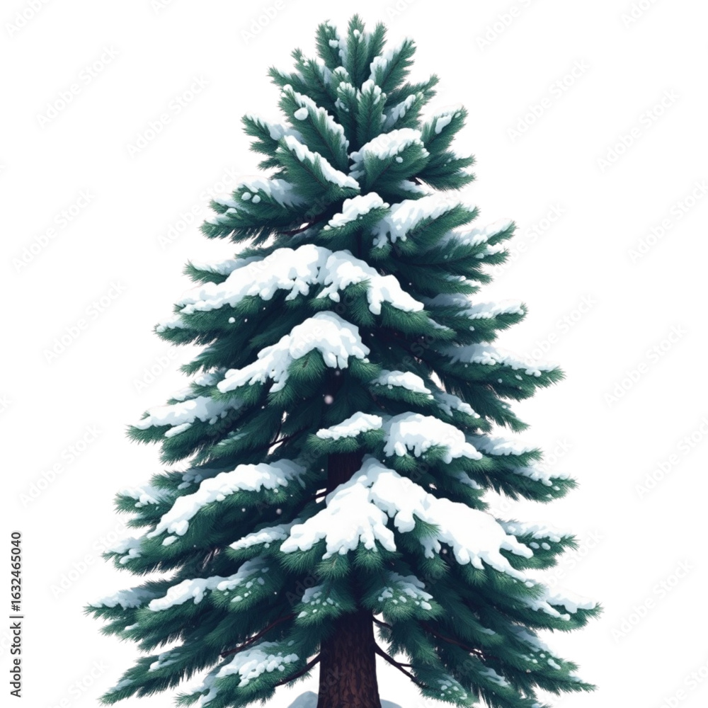 Fototapeta premium Snowy pine tree