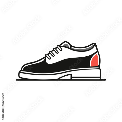 Classic two tone spectator dress shoe for men minimalist vector icon