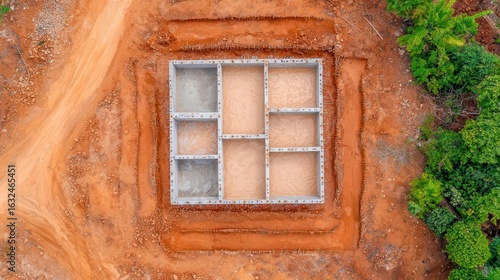 Concrete pouring process for strap footings, strap footing design, construction methodology