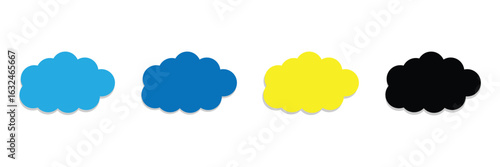 Cloud icons vector pack in black and blue colors .Vector illustration . in eps 10 .