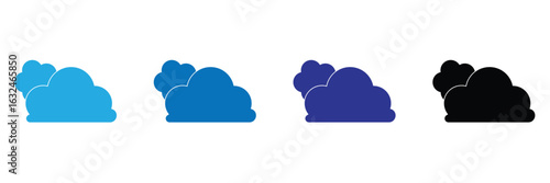 Cloud icons vector pack in black and blue colors .Vector illustration . in eps 10 .