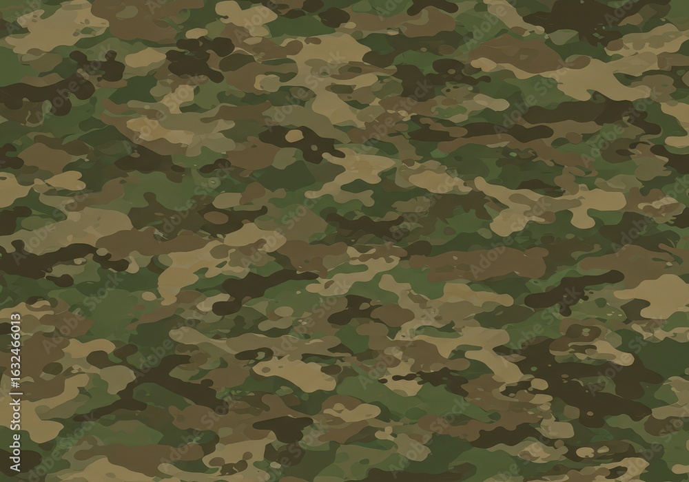 Fototapeta premium Seamless pattern abstract military or hunting camouflage background beige,dark green and white gray illustration repeat