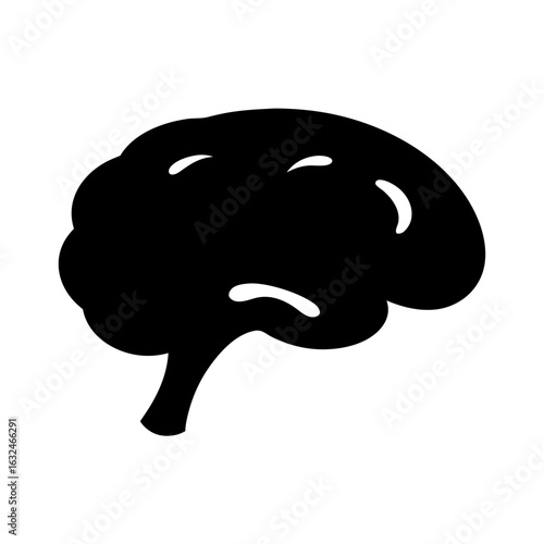 Stylized silhouette of a brain, anatomical representation, human intellect icon