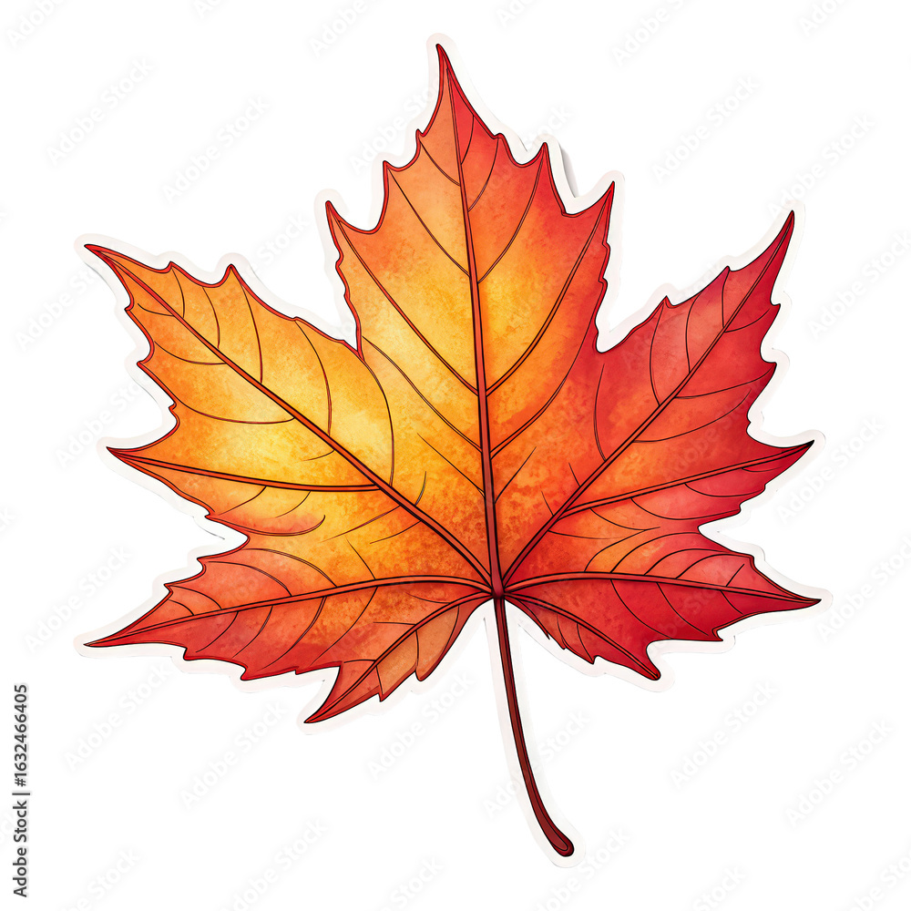 Fototapeta premium Autumn aesthetic sticker featuring an instant photo with leaf design on transparent background png fall vibes png seasonal decoration png cozy autumn theme png artistic sticker png