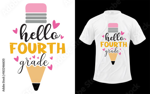 Back to School Hello Fourth  Pencil Grade Level Vibes