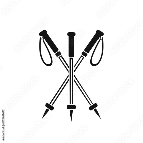Trekking Poles Crossed For Hiking and Backpacking