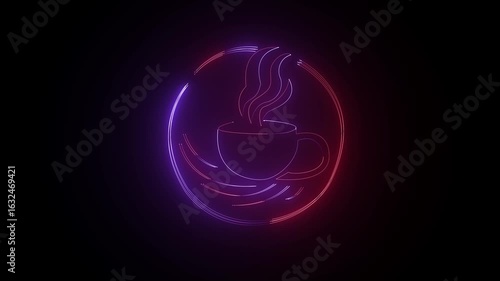 Neon Heart Animation with Pulsating Glow in Deep Red on Black Background (4K)