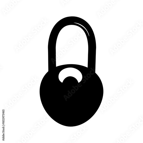 Simple Black and White Graphic of a Kettlebell Weight Training Equipment