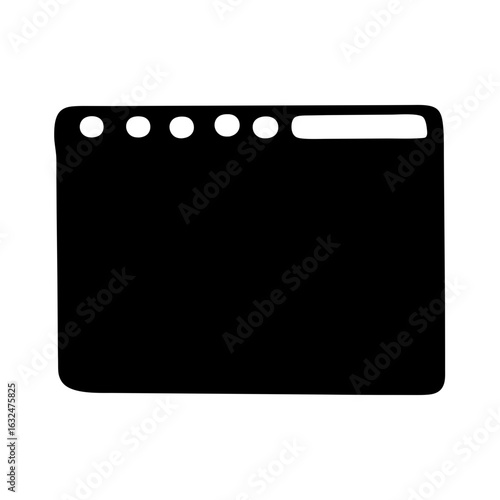 Stylized Black Amplifier with White Knobs and a Rectangular Display Element