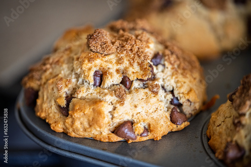 Homemade chocolate chip muffin