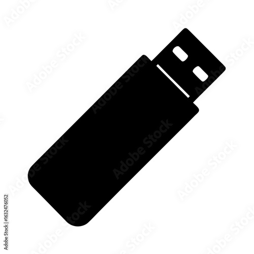 Silhouette of a portable USB flash drive for storage and data transfer