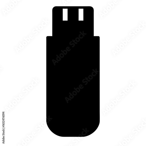 Black and White USB drive memory stick flash drive illustration