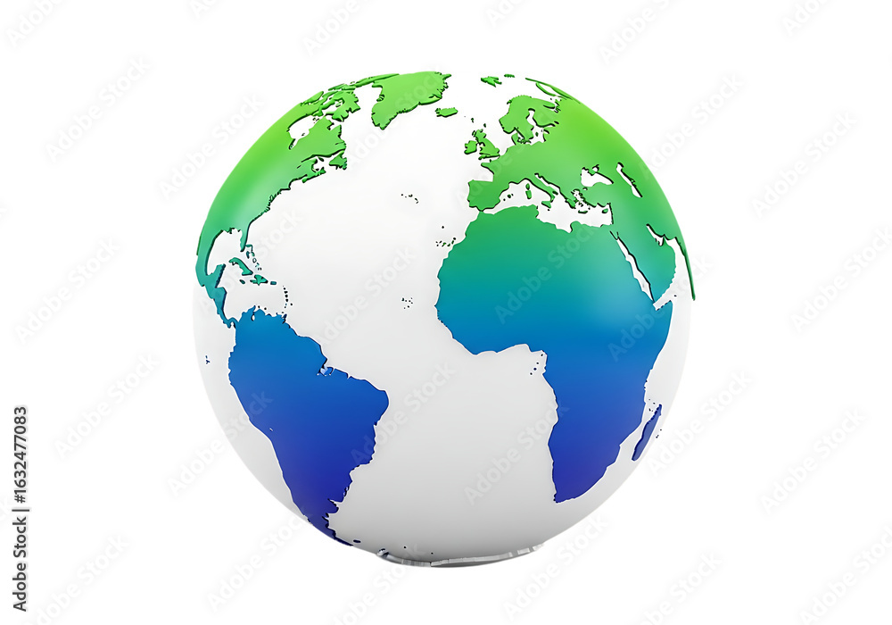 Fototapeta premium Planet Earth globe continents oceans isolated on a transparent background world
