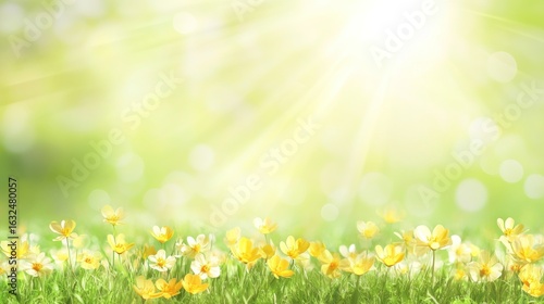 Springtime flowers in meadow