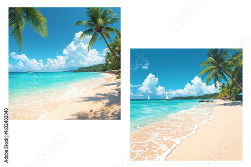 Escape to paradise with stunning turquoise waters and swaying palms, perfect for vacation vibes and tropical dreams