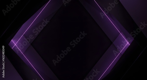 Black Diamond with Dark Purple Neon Corners Background