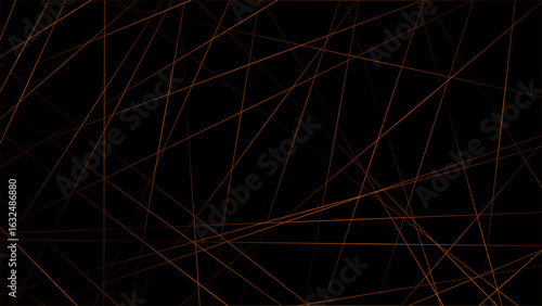 Random geometric line pattern on a black backdrop background. Random line low poly pattern. abstract seamless line vector. Random chaotic lines abstract geometric patterns of modern design.