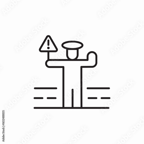 policeman traffic icon sign vector