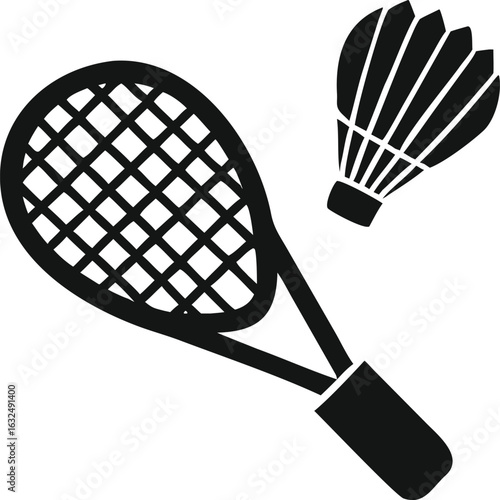 badminton racket and shuttlecock