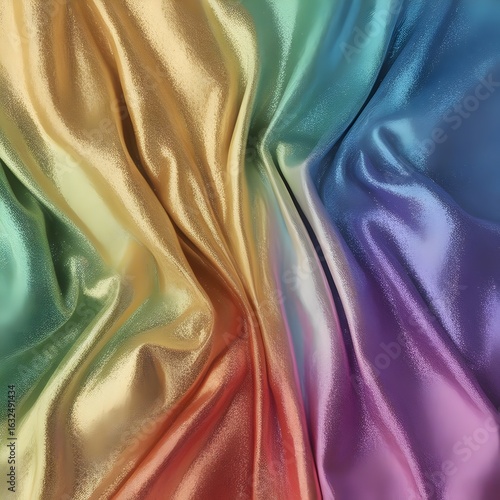 flowing multicolor satin fabric with gradient effect for textile and design backgrounds