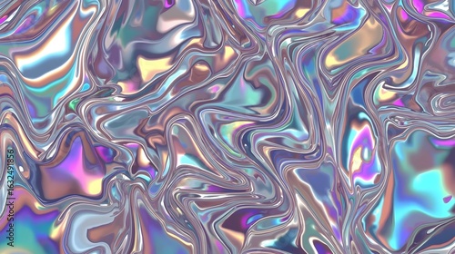 dynamic holographic surface with silver blue and pink flowing patterns for digital backgrounds