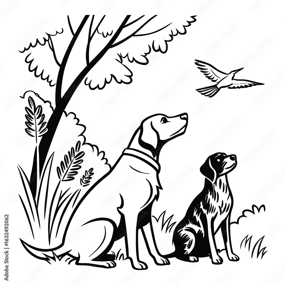 Obraz premium Stylized Hunting Companion