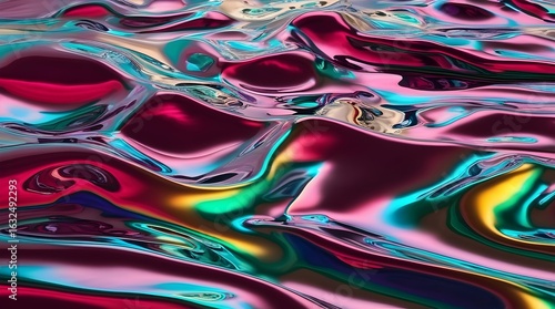 reflective metal fluid with rich purples blues and golds in smooth motion for creative graphics