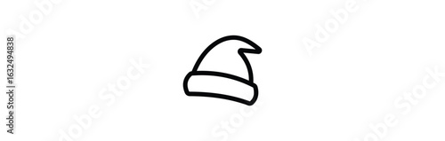  Santa Claus Christmas hat icons, editable stroke, flat design style isolated on white linear pictogram, button, vector, sign,