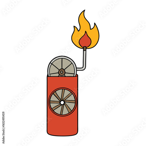A burning lighter for a gas fan ignites the flame safely and efficiently, providing consistent heat for gas-powered appliances with easy control and reliable ignition every time.
