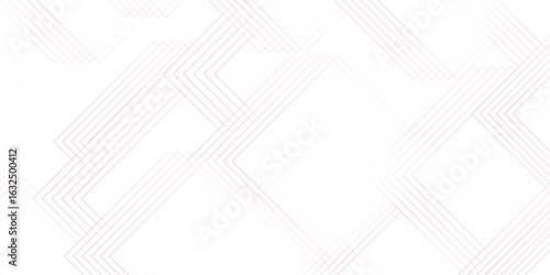 Geometric line art displaying overlapping square shapes and angular patterns in subtle shades of pink on a white background suitable for designs.